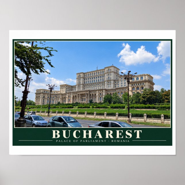 Bukarests parlamentpalats poster (Framsidan)