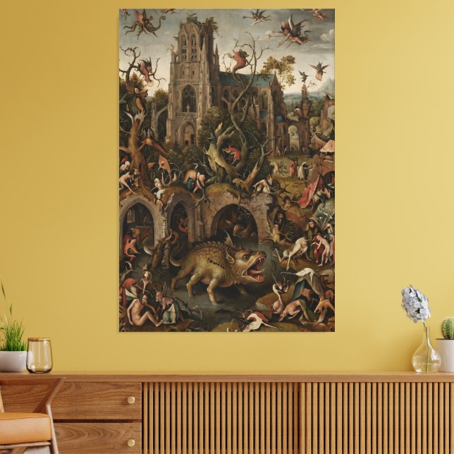 Bukavac-monster i ett demoniskt landskap canvastryck (Insitu (Vardagsrum))