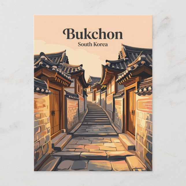 Bukchon Hanok byn Sydkorea Vykort (Framsida)