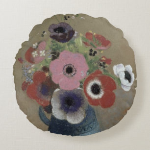Bukett av anemoner rund kudde
