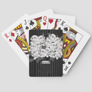 Bukett av dödskalle rosor svart & vit casinokort