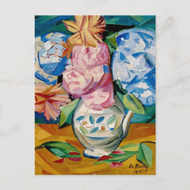 Bukett av hydrageas av Alice Bailly Vykort (Framsida)