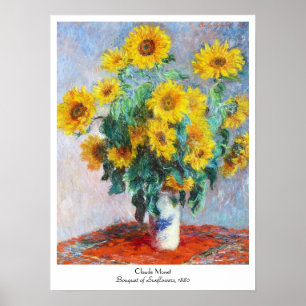 Bukett av solrosor, Claude Monet 1880 Poster