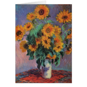 Bukett av solrosor vid Claude Monet Hälsningskort