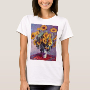 Bukett av solrosor vid Claude Monet T-shirt