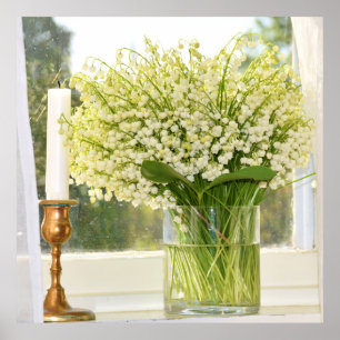 Bukett av vår blommor, liljekonvaljer poster