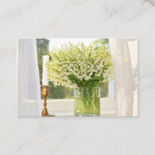 Bukett av vår blommorliljekonvaljer visitkort