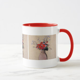 Bukett-blommor 1910 Odilon Redon Vas Konst Kärlek Mugg