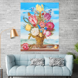 Bukett blommor på en avsats (1619) av Bosschaert Poster