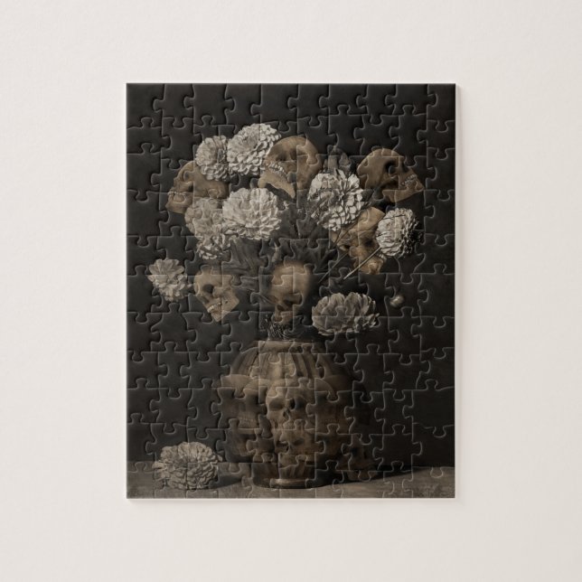 Bukett - Dahlia och döskallar Pussel (Vertikal)