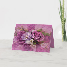 Bukett med rosa och lila rosor Mors dag-kort Kort