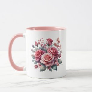 Bukett med rosor Blommigt Design-62101 Mugg