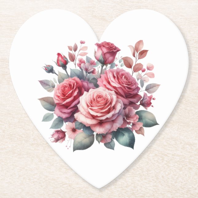 Bukett med rosor Blommigt Design-62101 Underlägg Papper (Framsida)