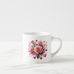 Bukett med rosor Blommigt Design-62103 Espressomugg