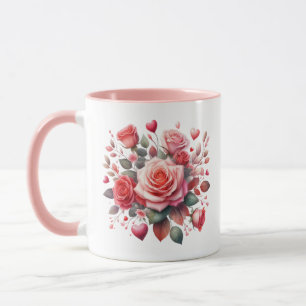 Bukett med rosor Blommigt Design-62103 Mugg