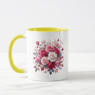 Bukett med rosor Blommigt Design-62104 Mugg