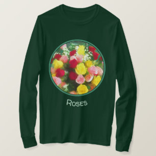 Bukett med rosor-färg - originalfärgsbild i färgen t shirt