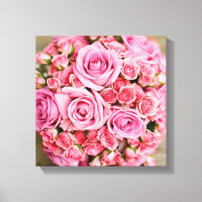 Bukett med rosor Flower Canvastryck (Framsida)