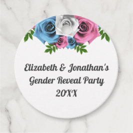 Bukett med rosor Gender Reveal Gåvor Etiketter