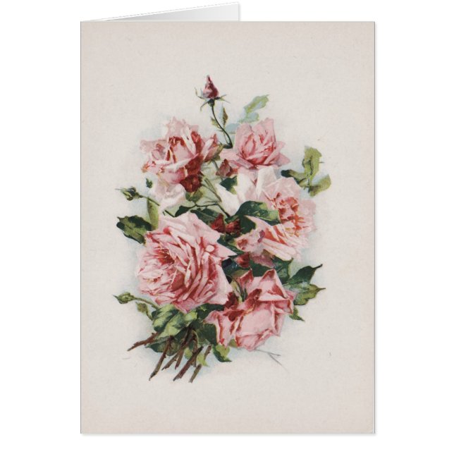 Bukett med rosor hälsningskort (Framsidan)