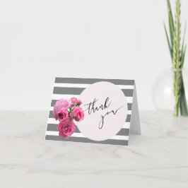 Bukett med rosor /Pink för tacksommarromantik Tack Kort