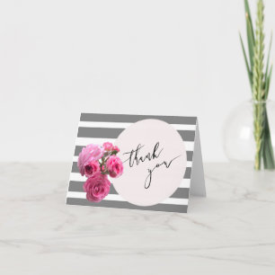 Bukett med rosor /Pink för tacksommarromantik Tack Kort
