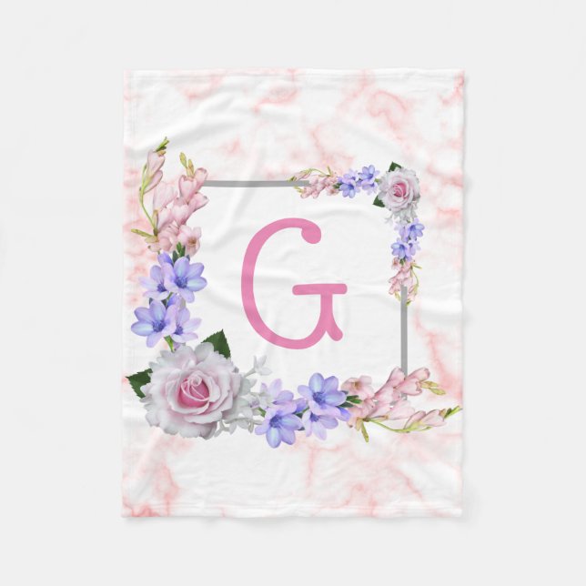 Bukett med rosor Rosa Monogram Fleecefilt (Framsidan)