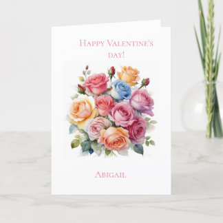 Bukett med rosor Valentinkort till henne Helgkort