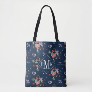 Bukett med rosorblommönster för Monogram Tygkasse