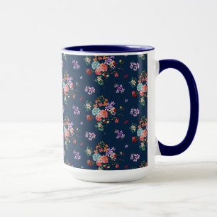 Bukett med rosorblommönster mugg