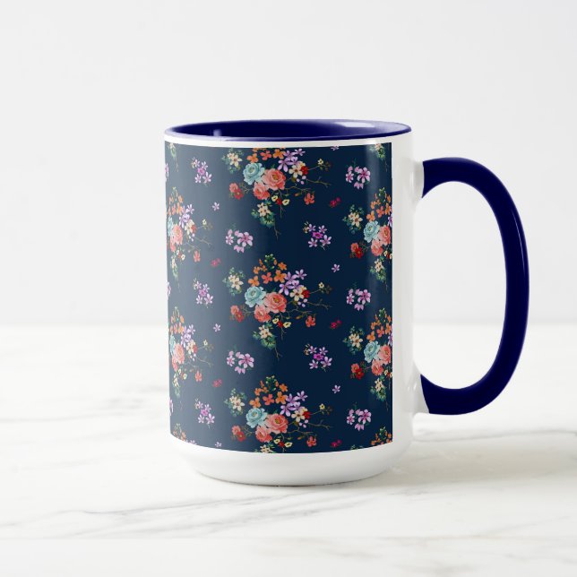 Bukett med rosorblommönster mugg (Höger)