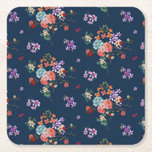 Bukett med rosorblommönster underlägg papper kvadrat