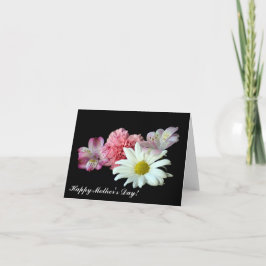 Bukett på svart mors dag-kort kort