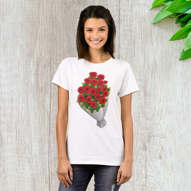 Bukett röda rosor t shirt (Skapare uppladdad)
