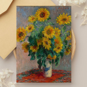 Bukett solrosor Monet Vykort