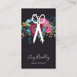 Buketten för Burgundy rosablått Scissor Visitkort