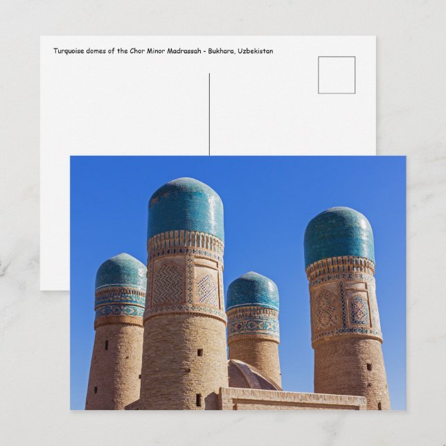 Bukhara, Uzbekistan - Chor Minor Madrassah Vykort (Fram/baksida)