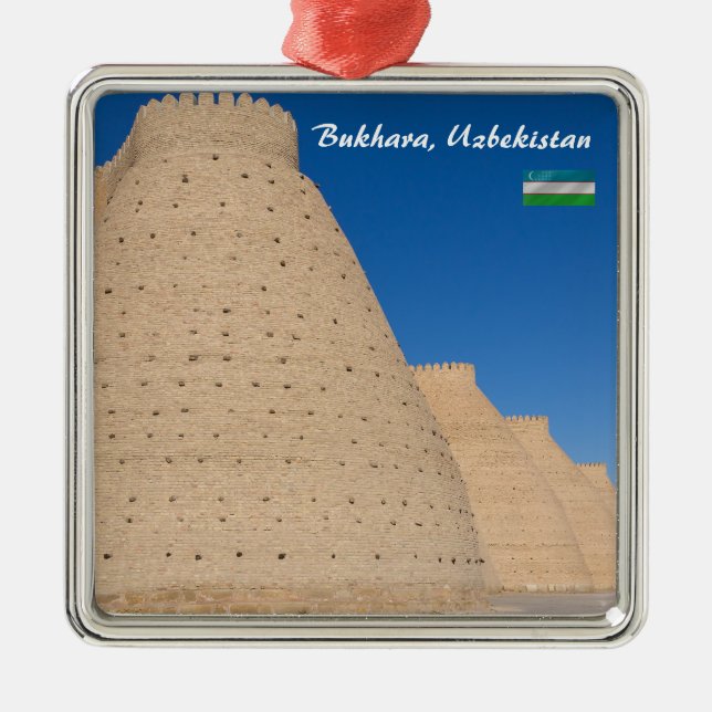 Bukhara, Uzbekistan - muren av fästningen Ark Julgransprydnad Metall (Framsidan)