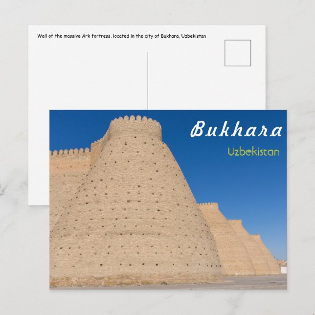 Bukhara, Uzbekistan - muren av fästningen Ark Vykort (Fram/baksida)
