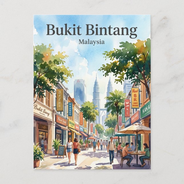 Bukit Bintang Malaysia Vykort (Framsida)