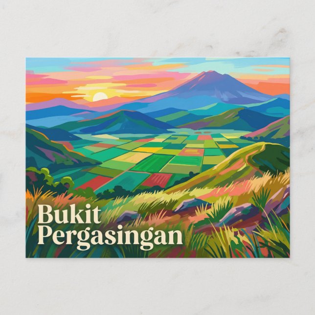 Bukit Pergasingan Indonesien Vykort (Framsida)