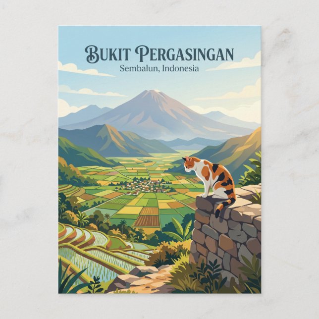 Bukit Pergasingan Indonesien Vykort (Framsida)