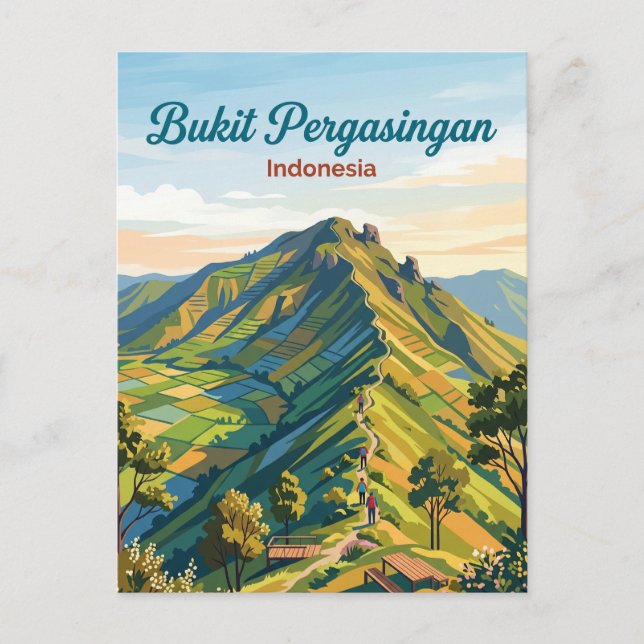 Bukit Pergasingan Indonesien Vykort (Framsida)
