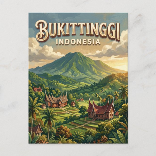 Bukittinggi Indonesien Vykort (Framsida)