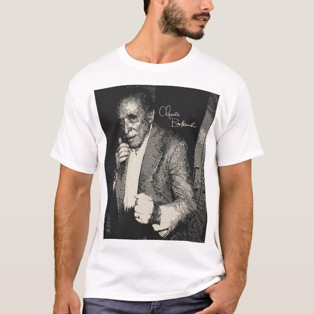 Bukowski Vintage Porträtt T Shirt (Framsida)