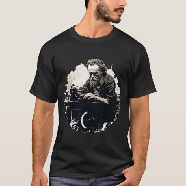 Bukowski's Wisdom: Charles Bukowski T Shirt (Framsida)