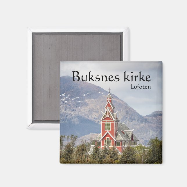 Buksnes Church Lofoten Norge Magnet (Front/Back)