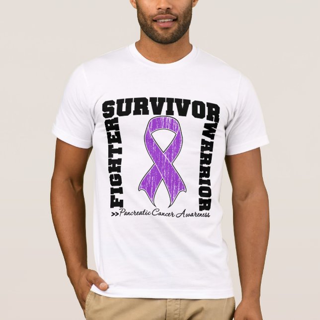 Bukspottkörtel- krigare för canceröverlevandekämpe tee (Framsida)