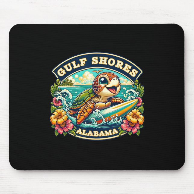 Bukt: Alabyma Cute Sea Turtle Surfing Musmatta (Framsidan)