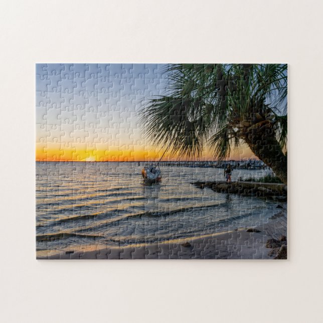 Bukt Breeze Florida Sunset Jigszle Puzzle Pussel (Horisontell)